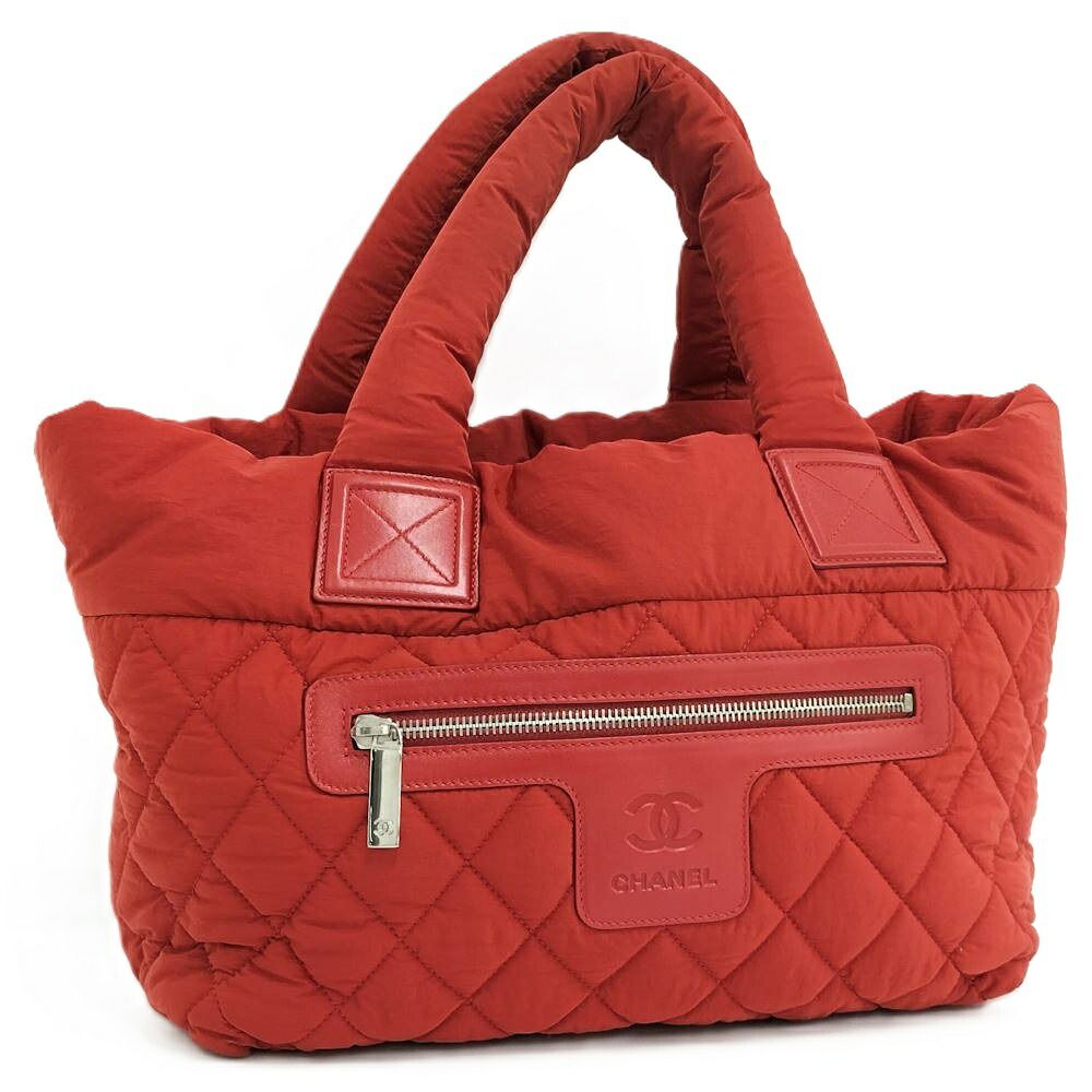 Chanel Coco Cocoon Handbag Nylon Red