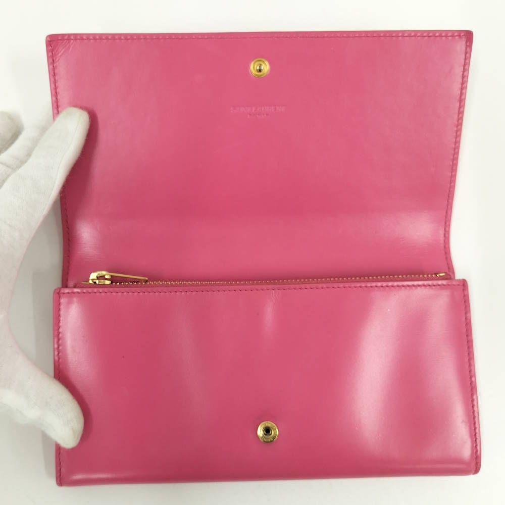 Saint Laurent Wallet Leather Pink — view 3