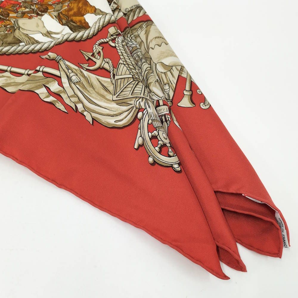 Hermes Carre 90 Scarf Marine ET Cavalerie Sea and Cavalry Silk — view 3