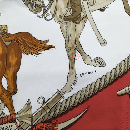 Hermes Carre 90 Scarf Marine ET Cavalerie Sea and Cavalry Silk — view 5