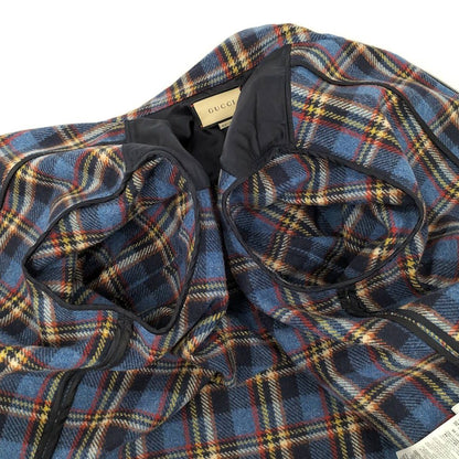 Gucci Wool Zip Up Jacket Tiger Patch Blue — view 6