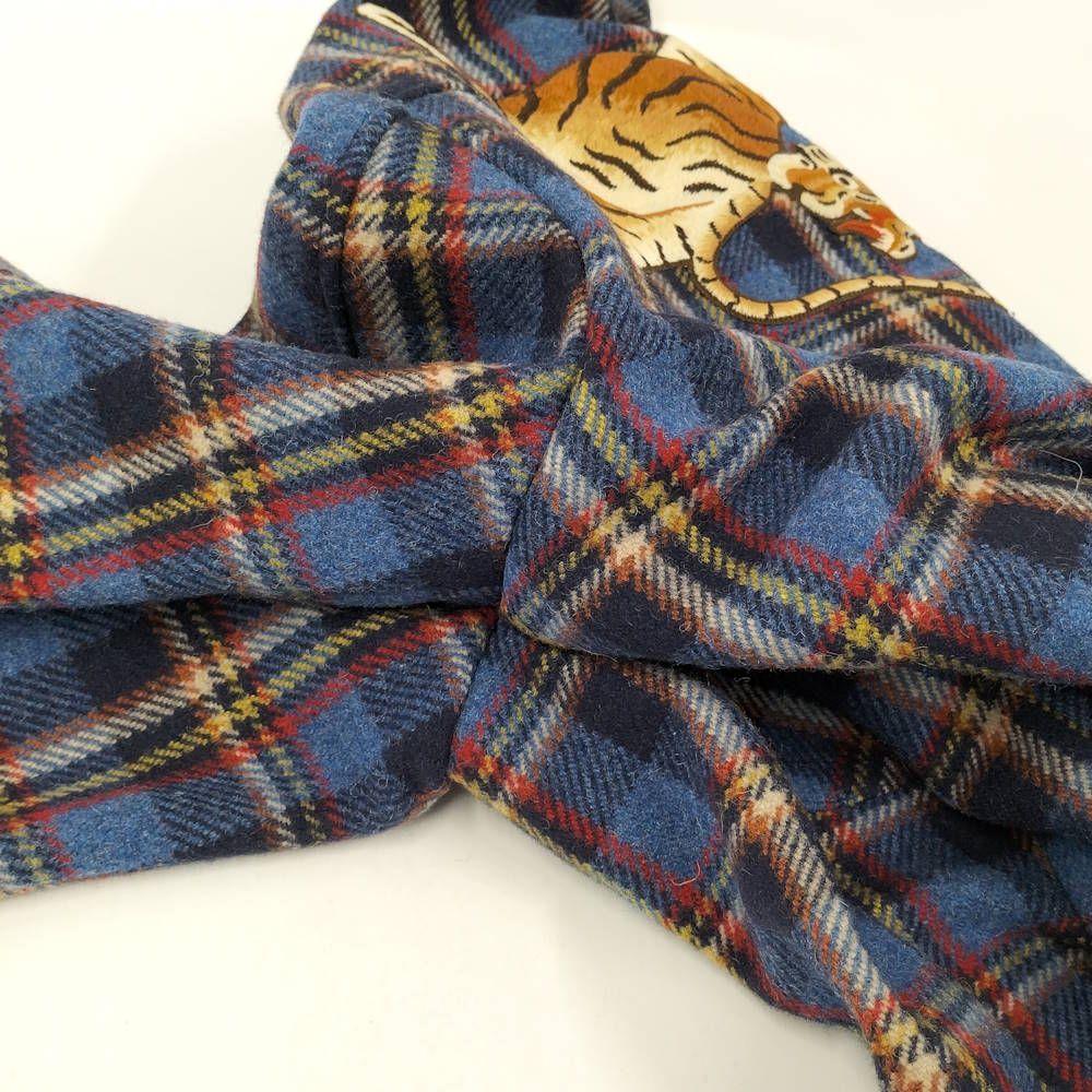 Gucci Wool Zip Up Jacket Tiger Patch Blue — view 5
