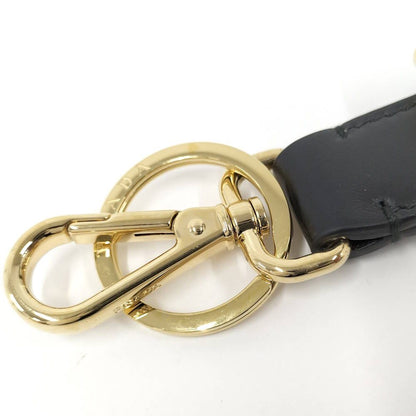 Prada Key Ring Triangle Logo Leather Black — view 6