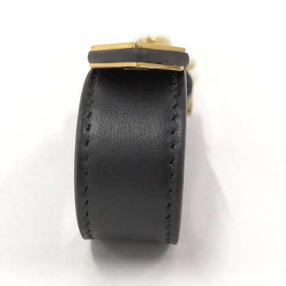 Prada Key Ring Triangle Logo Leather Black — view 5
