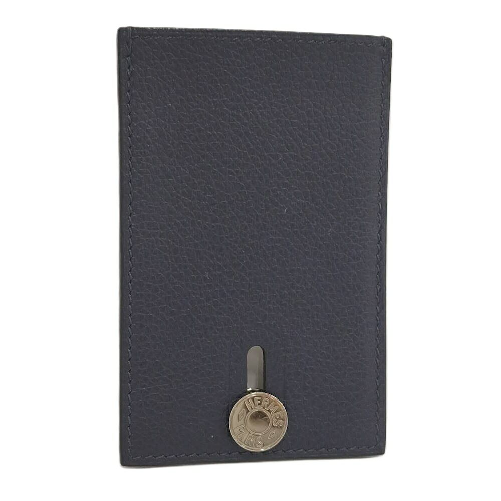 Hermes Card Case Diavolo Navy Leather