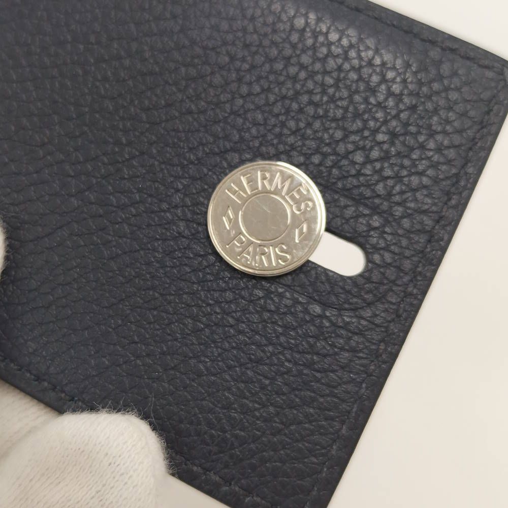 Hermes Card Case Diavolo Navy Leather — view 4