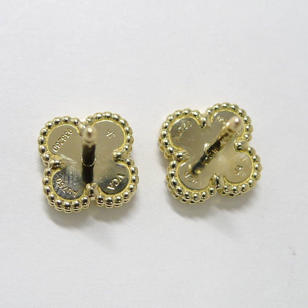 Van Cleef & Arpels Earrings Alhambra 18k Yellow Gold Onyx — view 4