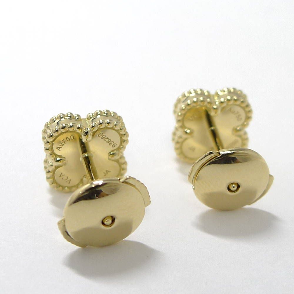 Van Cleef & Arpels Earrings Alhambra 18k Yellow Gold Onyx — view 6