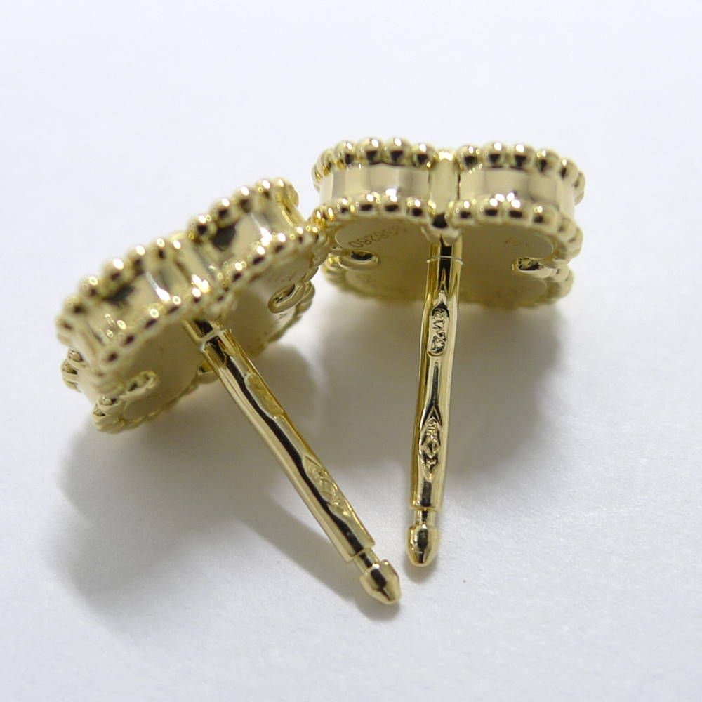 Van Cleef & Arpels Earrings Alhambra 18k Yellow Gold Onyx — view 7
