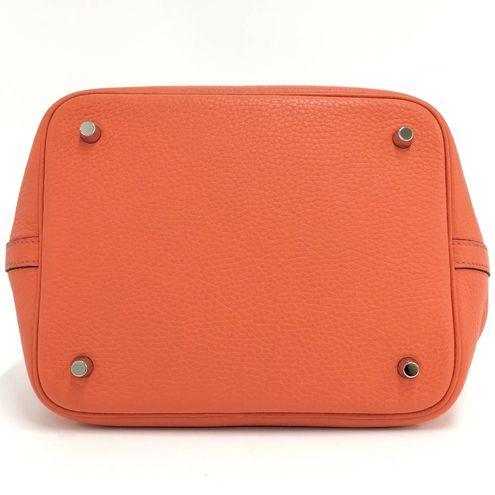 Hermes Picotin Lock MM Handbag Leather Orange — view 7