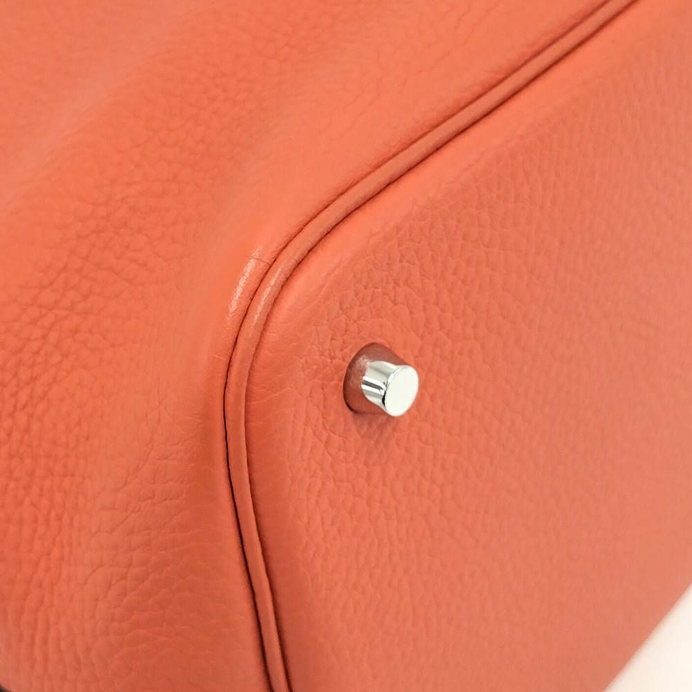 Hermes Picotin Lock MM Handbag Leather Orange — view 3