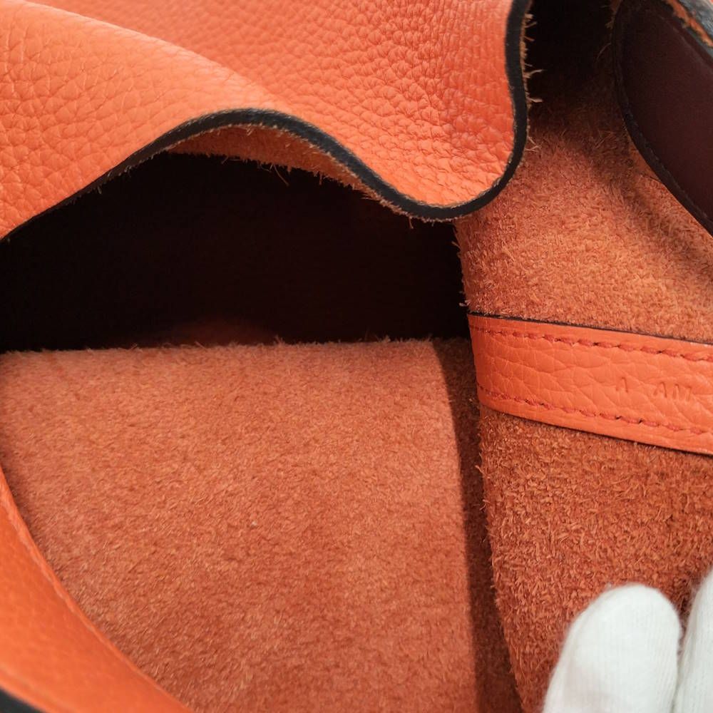 Hermes Picotin Lock MM Handbag Leather Orange — view 9