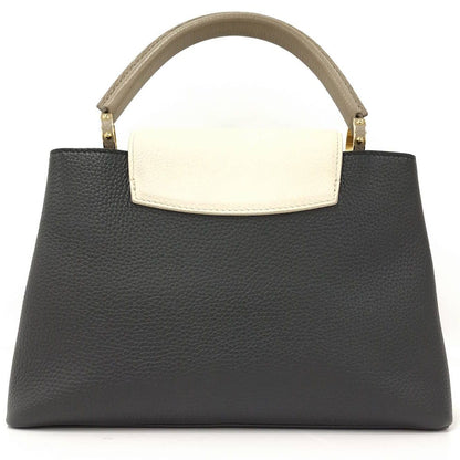 Louis Vuitton Capucines MM Handbag Taurillon Leather Black Cream — view 2