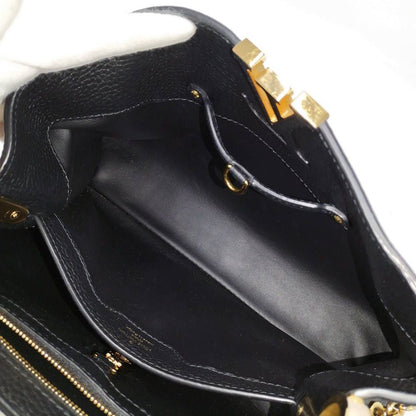 Louis Vuitton Capucines MM Handbag Taurillon Leather Black Cream — view 9