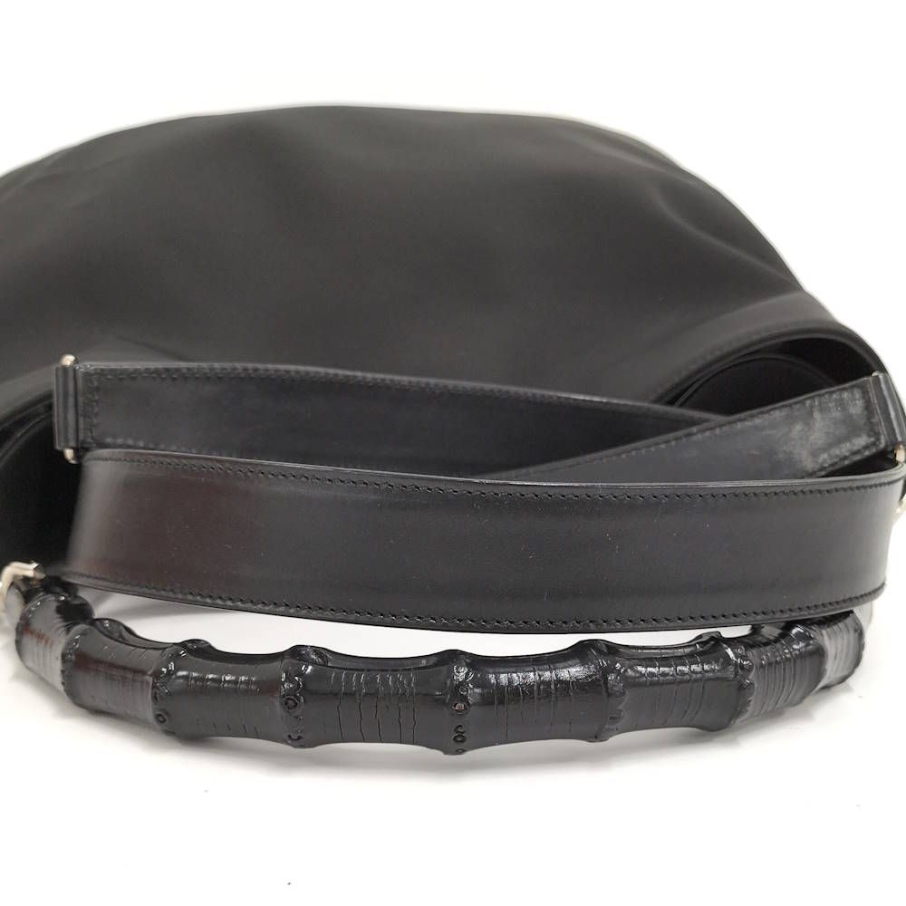 Gucci 2-Way Shoulder Bag Bamboo Nylon Leather Black — view 4