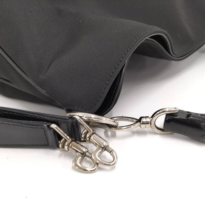 Gucci 2-Way Shoulder Bag Bamboo Nylon Leather Black — view 6