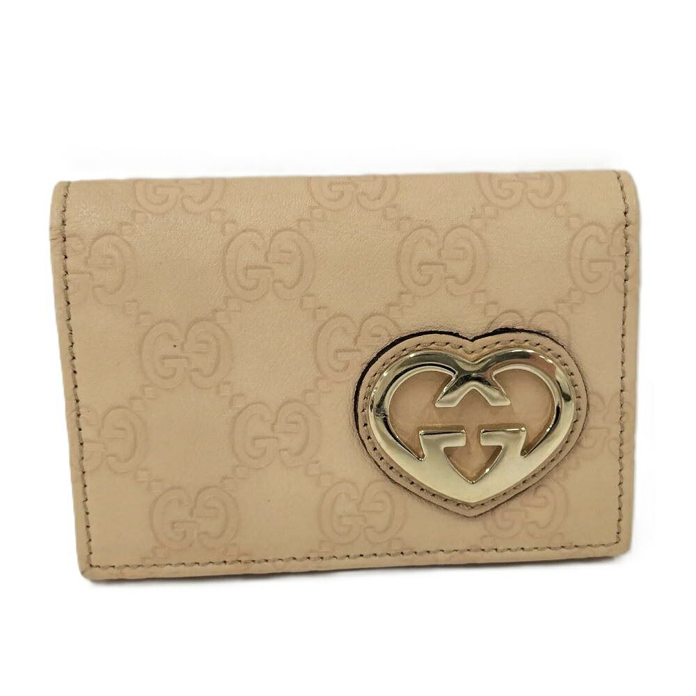 Gucci Card Case Leather Beige