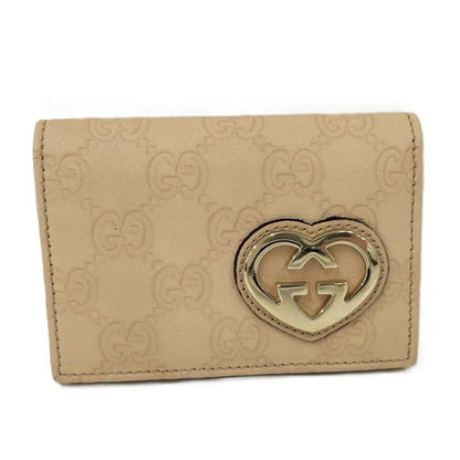 Gucci Card Case Leather Beige