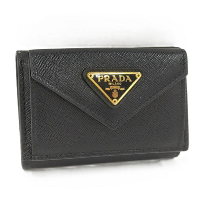 Prada Compact Wallet Saffiano Leather Black