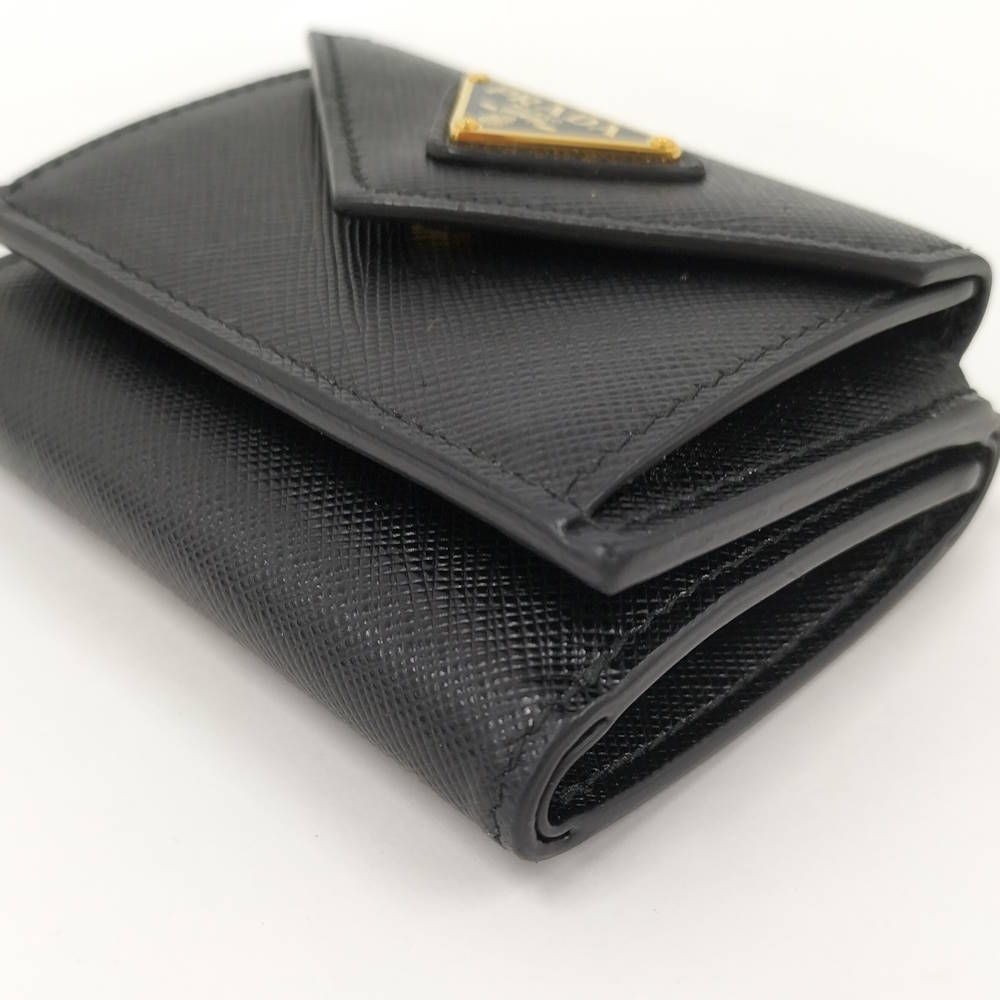 Prada Compact Wallet Saffiano Leather Black — view 4