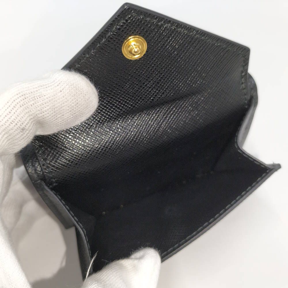 Prada Compact Wallet Saffiano Leather Black — view 8
