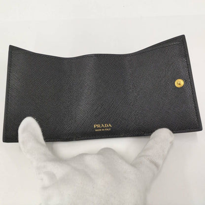 Prada Compact Wallet Saffiano Leather Black — view 2
