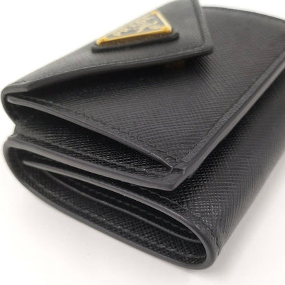 Prada Compact Wallet Saffiano Leather Black — view 5
