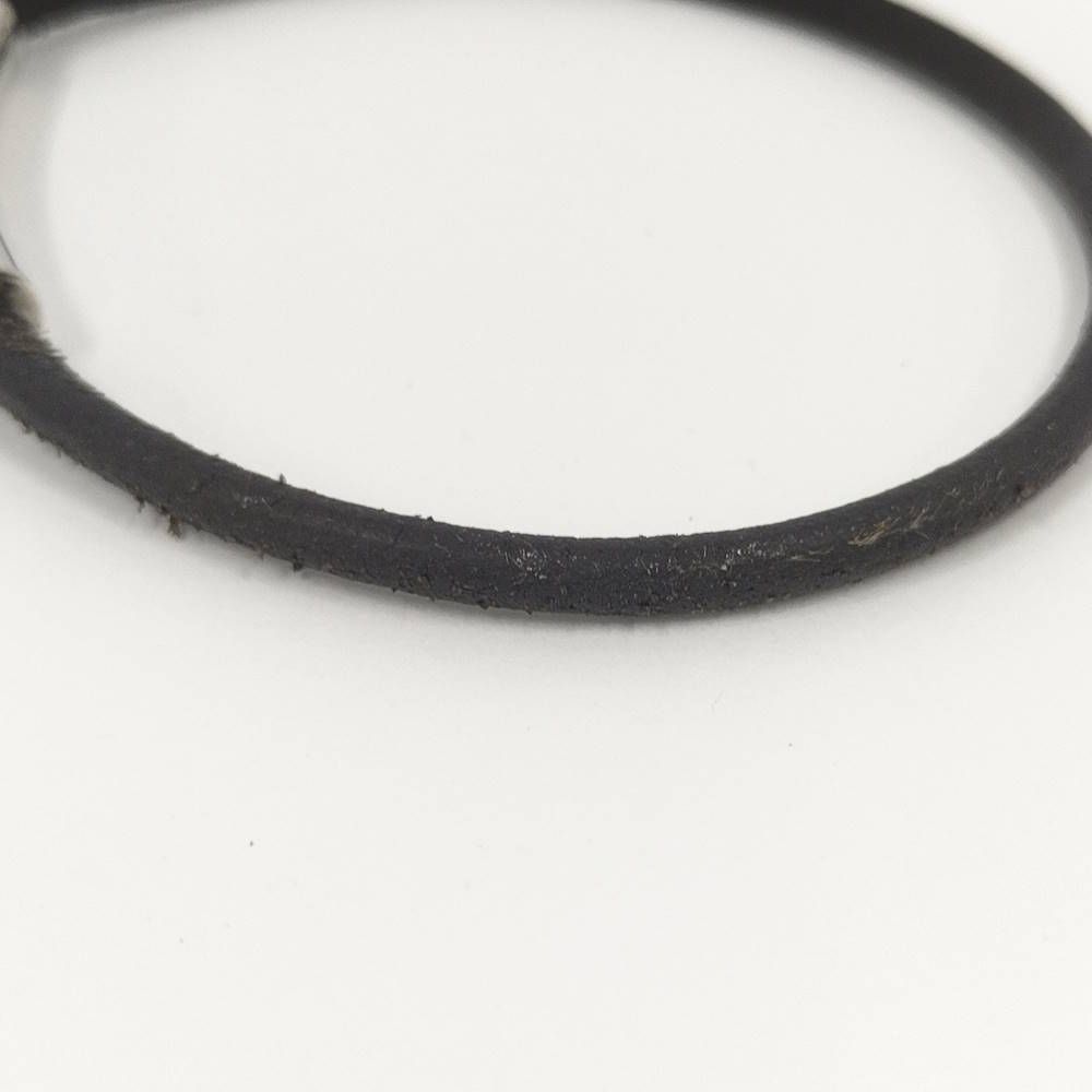 Hermes Viviride Bracelet Cadena Fantasy Heart Plated Leather Silver Black — view 6
