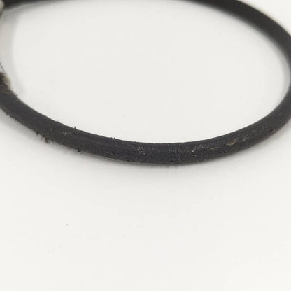 Hermes Viviride Bracelet Cadena Fantasy Heart Plated Leather Silver Black — view 6