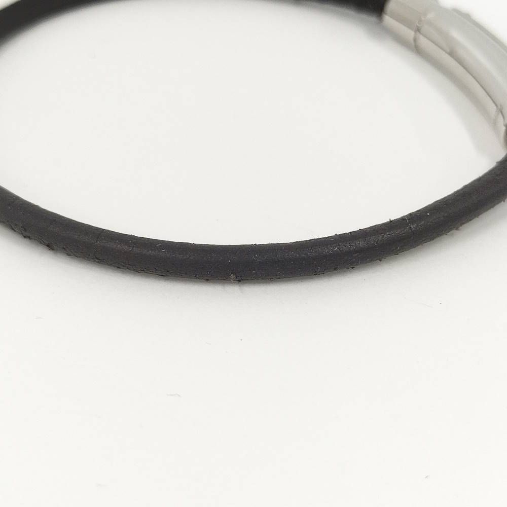 Hermes Viviride Bracelet Cadena Fantasy Heart Plated Leather Silver Black — view 7