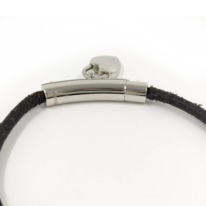 Hermes Viviride Bracelet Cadena Fantasy Heart Plated Leather Silver Black — view 4