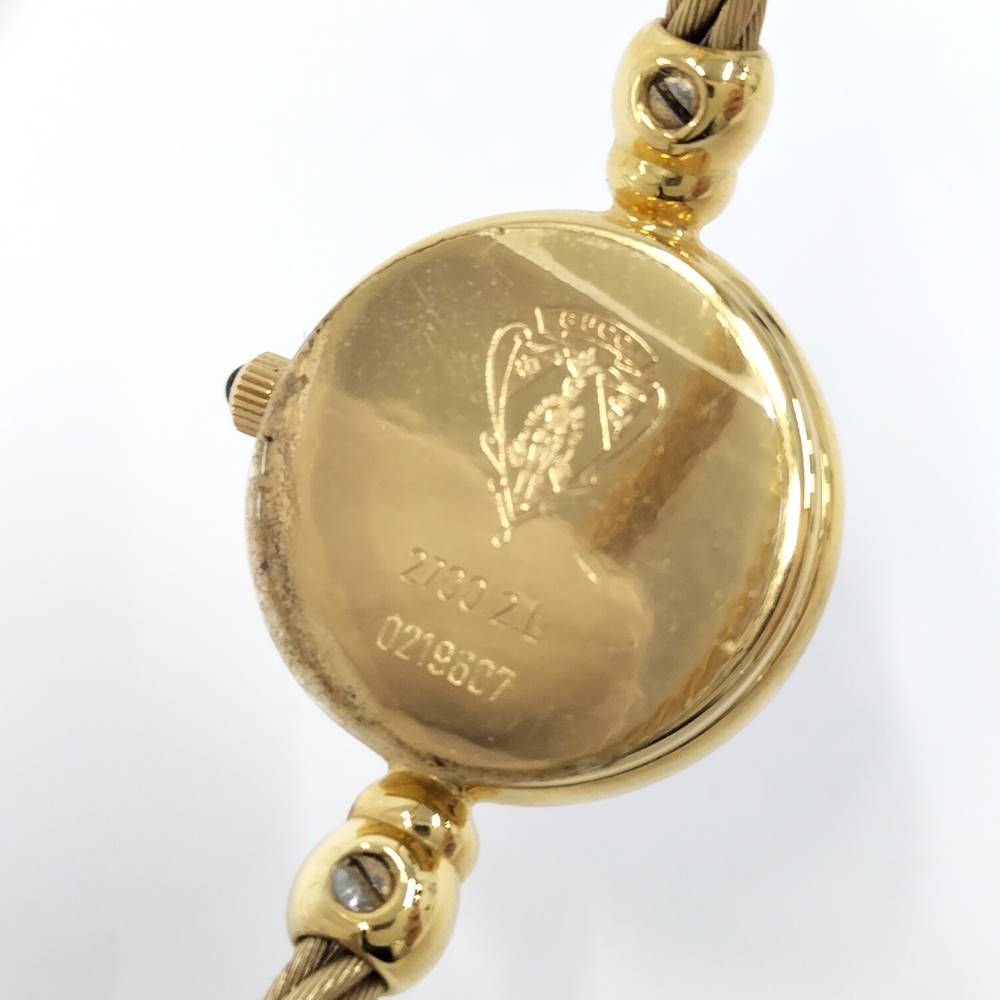 Gucci Bangle Watch SS Quartz Gold Plated White Shell Dial — view 8