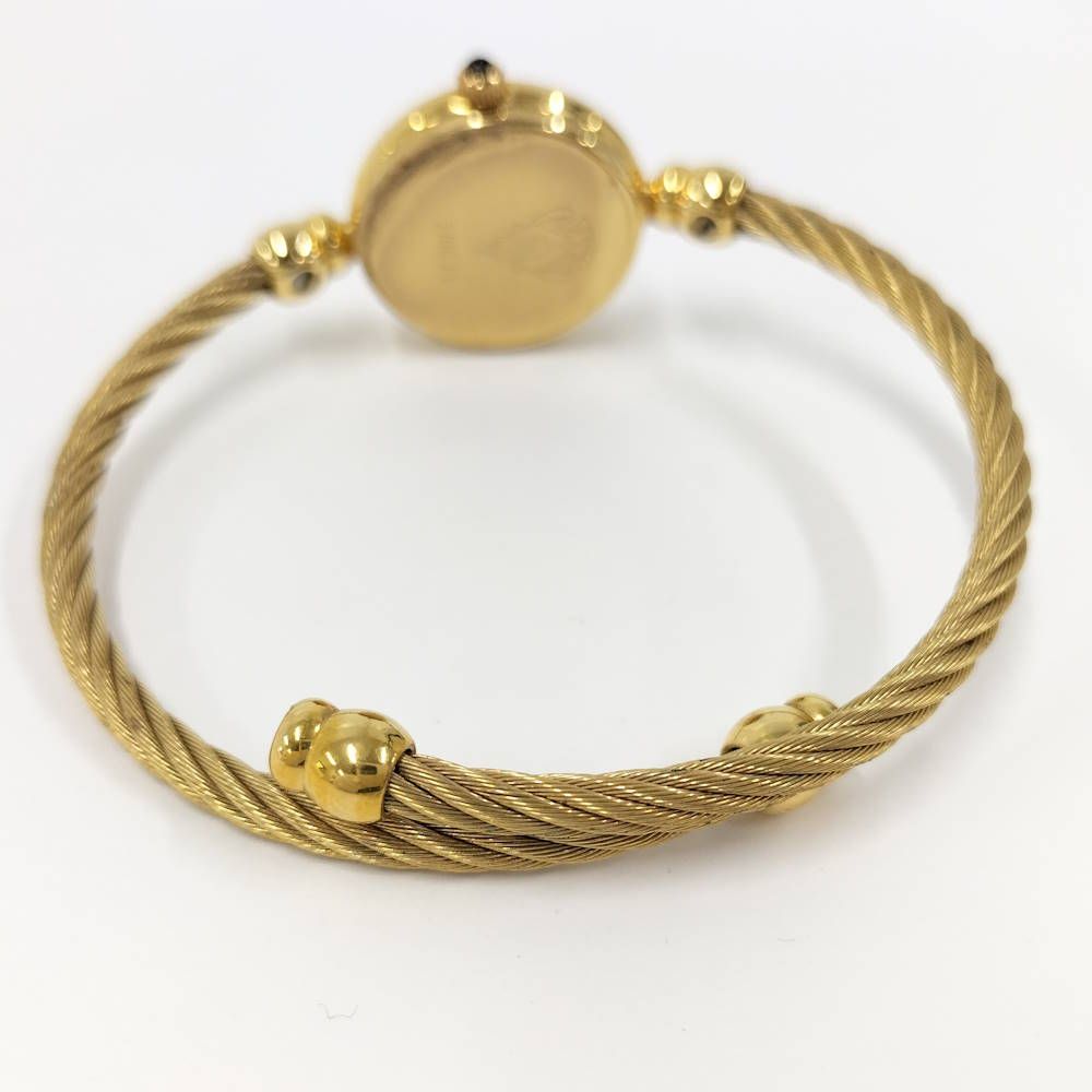 Gucci Bangle Watch SS Quartz Gold Plated White Shell Dial — view 5