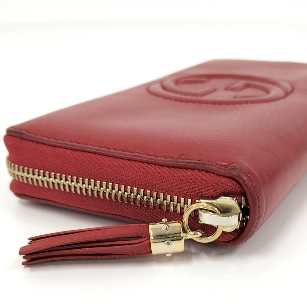 Gucci Zip Around Wallet Interlocking Soho Leather Red — view 5