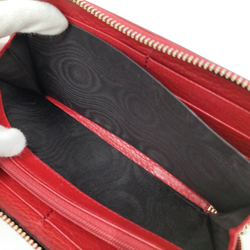 Gucci Zip Around Wallet Interlocking Soho Leather Red — view 9