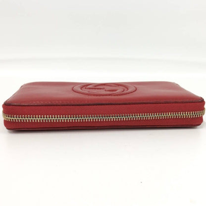 Gucci Zip Around Wallet Interlocking Soho Leather Red — view 7