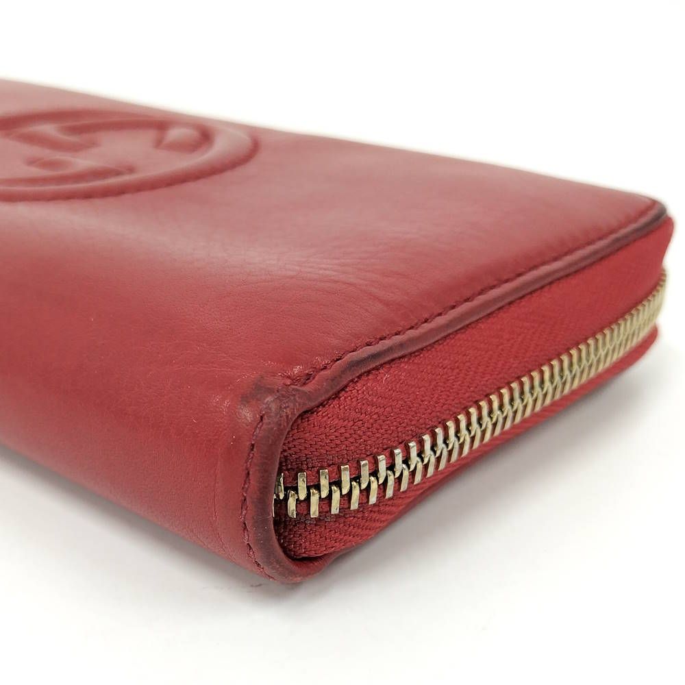 Gucci Zip Around Wallet Interlocking Soho Leather Red — view 4