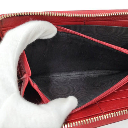 Gucci Zip Around Wallet Interlocking Soho Leather Red — view 8
