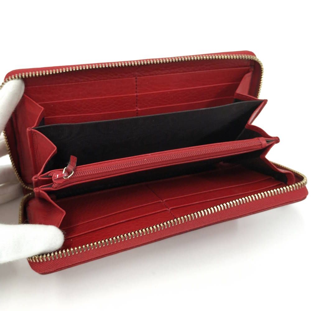 Gucci Zip Around Wallet Interlocking Soho Leather Red — view 2