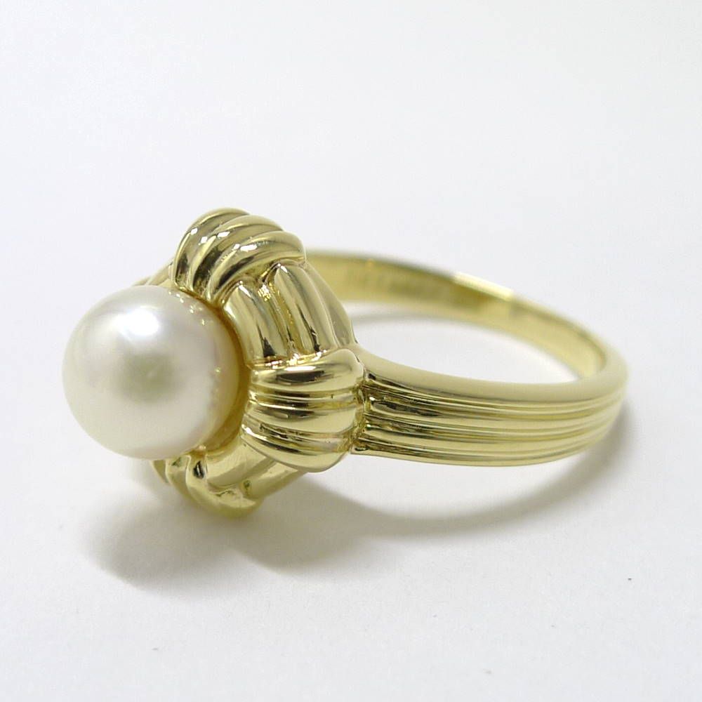 Tiffany & Co Ring Signature 18k Yellow Gold Pearl — view 5