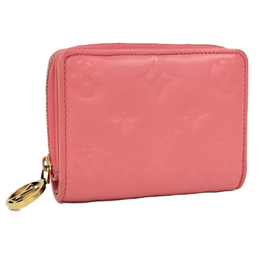Louis Vuitton Bifold Wallet Portefeuille Monogram Embossed Lambskin Pink Sky