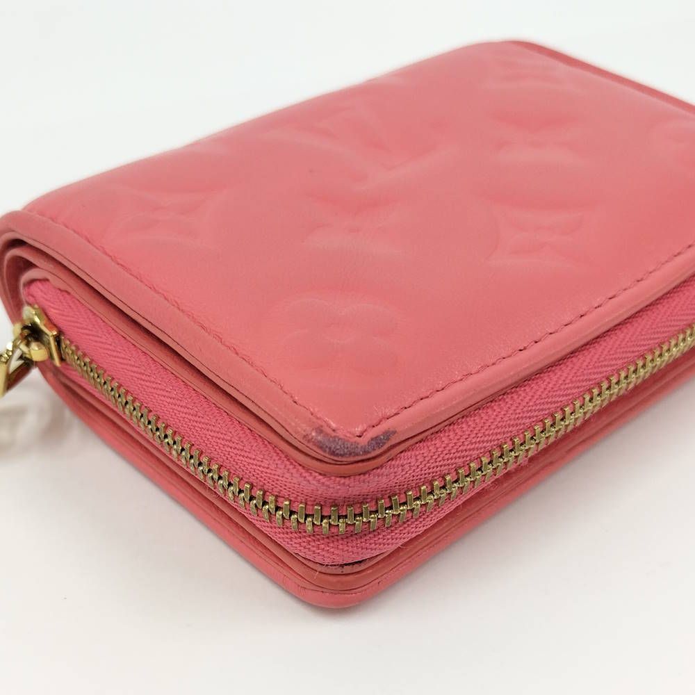 Louis Vuitton Bifold Wallet Portefeuille Monogram Embossed Lambskin Pink Sky — view 4
