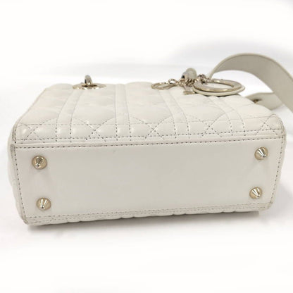 Dior Lady Dior Cannage White Champagne Gold Handbag — view 5