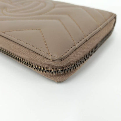 Gucci Zip Around Wallet GG Marmont Leather Pink Beige — view 4