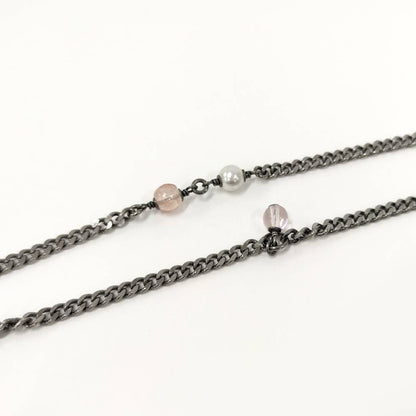 Chanel Necklace CC Logo Costume Pearl Line Stone Silver Metal Plated — view 6