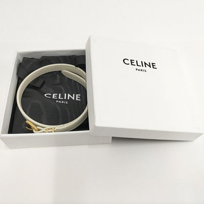 Celine les Cuirs Bracelet Leather Gold Color White — view 7