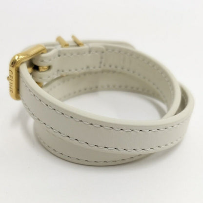 Celine les Cuirs Bracelet Leather Gold Color White — view 2