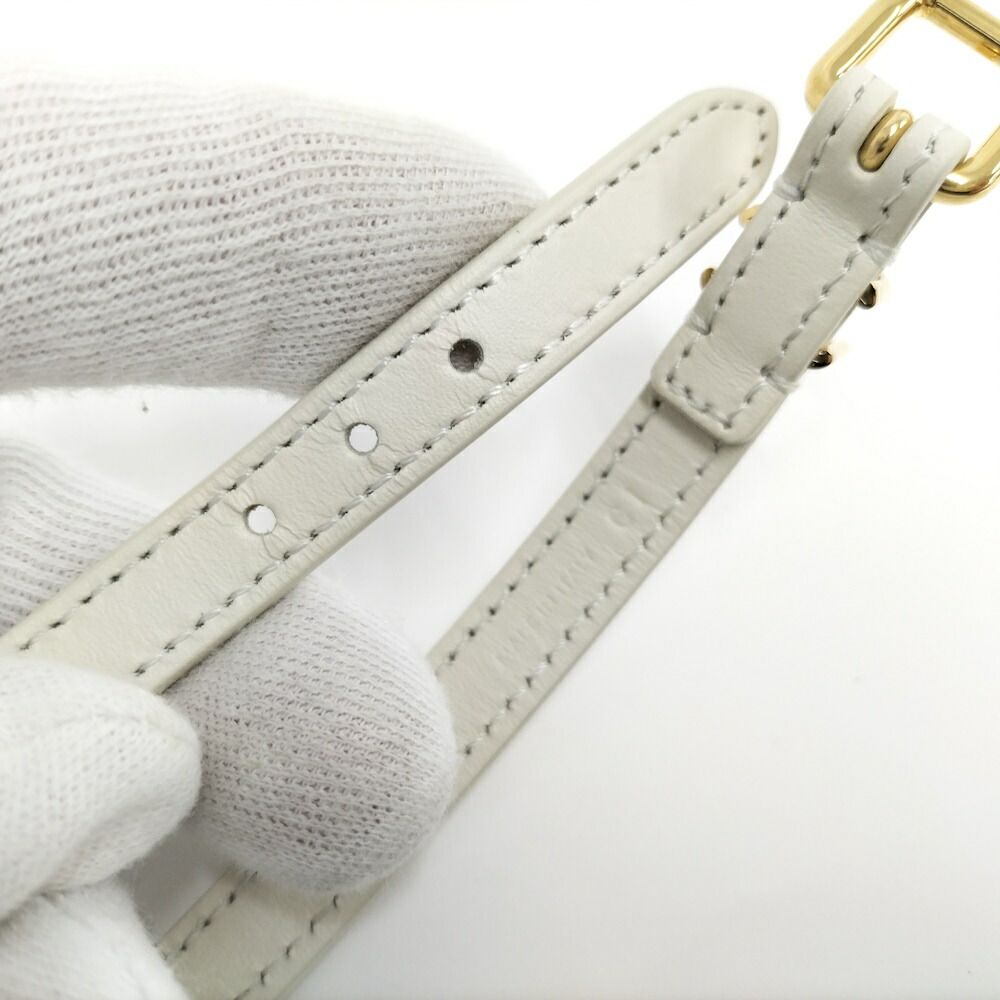 Celine les Cuirs Bracelet Leather Gold Color White — view 5