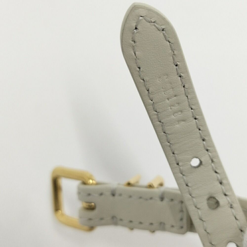 Celine les Cuirs Bracelet Leather Gold Color White — view 6