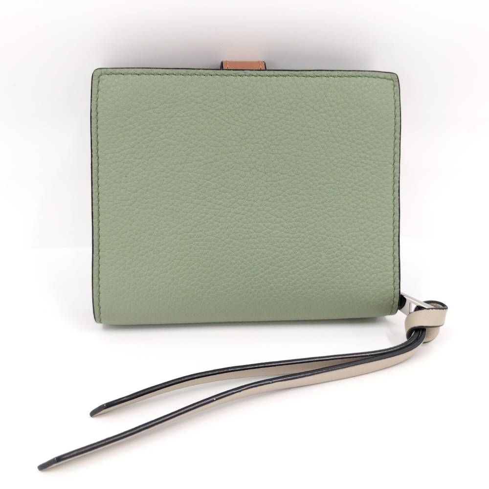 Loewe Compact Zip Wallet Bifold Leather Green — view 3